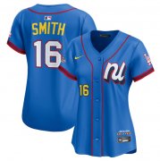 Cheap Women's National League #16 Will Smith Blue 2025 All-Star Edition Limited Stitched Baseball Jersey(Run Small)