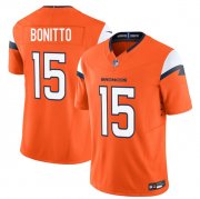 Men's Denver Broncos #15 Nik Bonitto Orange 2025 Draft F.U.S.E. Vapor Limited Football Stitched Jersey Cheap Wholesale