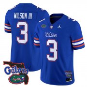 Men's Florida Gators #3 Eugene wilson lll Royal 2024 F.U.S.E. Florida Patch Vapor Limited Stitched Football Jersey Cheap Wholesale