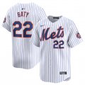 Cheap Men's New York Mets #22 Brett Baty White 2024 Home Limited Stitched Baseball Jersey