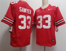 Men\'s Ohio State Buckeyes #33 Jack Sawyer Red 2025 F.U.S.E. Limited Stitched Jersey