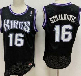 Wholesale Cheap Men\'s Sacramento Kings #16 Peja Stojakovic Black Soul Swingman Jersey