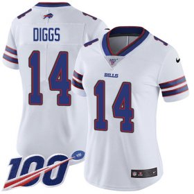 Wholesale Cheap Nike Bills #14 Stefon Diggs White Women\'s Stitched NFL 100th Season Vapor Untouchable Limited Jersey