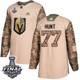 Wholesale Cheap Adidas Golden Knights #77 Brad Hunt Camo Authentic 2017 Veterans Day 2018 Stanley Cup Final Stitched NHL Jersey
