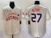 Cheap Men's Houston Astros #27 Jose Altuve Cream Throwback Cooperstown Collection Limited Stitched Baseball Jersey
