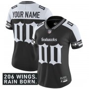 Women's Seattle Seahawks Active Player Custom Black Alternate 2025 F.U.S.E. 'Gothic Rain City Shadows Edition' Vapor Untouchable Limited Football Stitched Jersey Cheap Wholesale