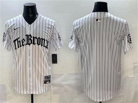Men\'s New York Yankees Blank White Pinstripe \'Gothic Legacy Edition\' Vapor Premier Limited Stitched Baseball Jersey Cheap Wholesale
