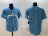 Men's Los Angeles Dodgers Blank Light Blue Limited Stitched Baseball Jersey Cheap