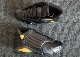 Wholesale Cheap Women\'s Air Jordan 14 Shoes Black/Metallic Gold