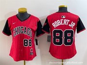 Women's Chicago White Sox #88 Luis Robert Jr. Red Black 2025 City Connect Limited Stitched Baseball Jersey(Run Small) Cheap