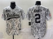 Men's Las Vegas Raiders #2 Ashton Jeanty 2024 Arctic Camo Salute to Service Stitched Baseball Jersey Cheap