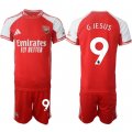Men's Arsenal F.C #9 Gabriel Jesus Red 2025 Home Soccer Jersey Suit Cheap