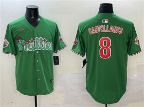 Men\'s Philadelphia Phillies #8 Nick Castellanos Green Phanatic Limited Stitched Jersey Cheap