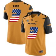Wholesale Cheap Missouri Tigers 3 Drew Lock Gold USA Flag Nike College Football Jersey