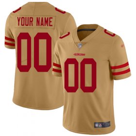 Wholesale Cheap Nike San Francisco 49ers Customized Gold Men\'s Stitched NFL Limited Inverted Legend Jersey
