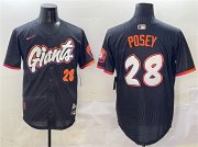 Cheap Men's San Francisco Giants #28 Buster Posey Anthracite 2025 City Connect Limited Stitched Baseball Jersey