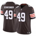 Cheap Men's Cleveland Browns #49 Carson Schwesinger Brown 2025 F.U.S.E. Vapor Limited Football Stitched Jersey