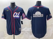 Cheap Men's American League Seattle Mariners Team Big Logo Navy 2025 All-Star Edition Limited Stitched Baseball Jersey
