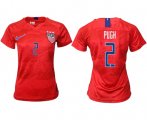 Wholesale Cheap Women's USA #2 Pugh Away Soccer Country Jersey