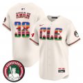 Cheap Men's Cleveland Guardians #38 Steven Kwan Cream Mexico Vapor Premier Limited Stitched Baseball Jersey