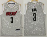 Wholesale Cheap Men's Miami Heat #3 Dwyane Wade Adidas 2015 Gray City Lights Swingman Jersey