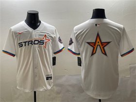Men\'s Houston Astros Team Big Logo White 2025 City Connect Limited Stitched Baseball Jerseys Cheap