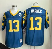 Men's Los Angeles Rams #13 Kurt Warner Royal Throwback Football Stitched Jersey Cheap Wholesale