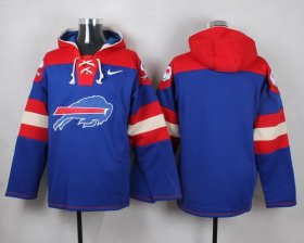 Wholesale Cheap Nike Bills Blank Royal Blue Player Pullover NFL Hoodie