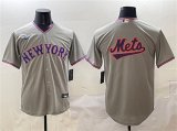 Cheap Men's New York Mets Blank Gray 2025 Limited Stitched Baseball Jersey