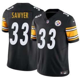 Cheap Men\'s Pittsburgh Steelers #33 Jack Sawyer Black 2025 Draft F.U.S.E. Vapor Limited Football Stitched Jersey