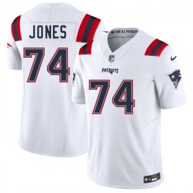 Men\'s New England Patriots #74 Caleb Jones White 2025 F.U.S.E. Vapor Limited Football Stitched Jersey Cheap