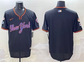 Cheap Men\'s New York Mets Blank Black 2025 Spring Training Stitched Baseball Jersey