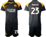 Wholesale Cheap Men 2020-2021 club Roma away 23 black Soccer Jerseys