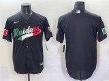 Cheap Men's Las Vegas Raiders Blank Black Mexico Cool Base Stitched Baseball Jersey