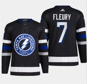 Cheap Men\'s Tampa Bay Lightning #7 Haydn Fleury Black 2024 Stadium Series Stitched Jersey