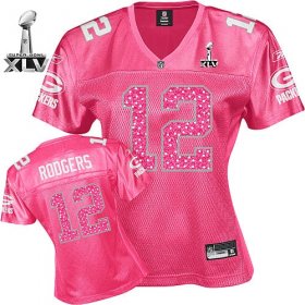 Wholesale Cheap Packers #12 Aaron Rodgers Red Women\'s Sweetheart Bowl Super Bowl XLV Stitched NFL Jersey
