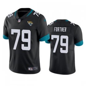 Wholesale Cheap Men\'s Jacksonville Jaguars #79 Luke Fortner Black Vapor Untouchable Limited Stitched Jersey