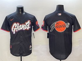 Cheap Men\'s San Francisco Giants Team Big Logo Anthracite 2025 City Connect Limited Stitched Baseball Jersey