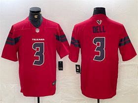 Cheap Men\'s Houston Texans #3 Tank Dell Red Vapor Untouchable Stitched Football Jersey