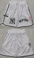 Cheap Men's New Yok Yankees White Shorts (Run Small)