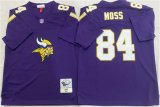 Cheap Men's Minnesota Vikings #84 Randy Moss Purple Throwback Football Stitched Jersey