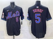 Men's New York Mets #5 David Wright Black With Patch Limited Stitched Baseball Jersey Cheap Wholesale