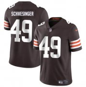 Cheap Men's Cleveland Browns #49 Carson Schwesinger Brown 2025 Vapor Limited Football Stitched Jersey