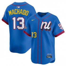 Cheap Men\'s National League #13 Manny Machado Blue 2025 All-Star Edition Limited Stitched Baseball Jersey