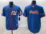 Cheap Men's National League Atlanta Braves Team Big Logo Blue 2025 All-Star Edition Limited Stitched Baseball Jersey