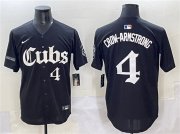 Men's Chicago Cubs #4 Pete Crow-Armstrong Black 'Gothic North Side Edition' Vapor Premier Limited Stitched Baseball Jersey Cheap