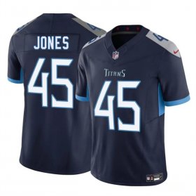 Men\'s Tennessee Titans #45 Dre\'Mont Jones Navy 2025 F.U.S.E. Vapor Limited Football Stitched Jersey Cheap