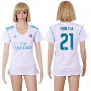 Wholesale Cheap Women's Real Madrid #21 Morata Home Soccer Club Jersey