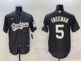 Men's Los Angeles Dodgers #5 Freddie Freeman Black Cool Base Stitched Baseball Jersey Cheap