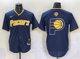 Cheap Men's Indiana Pacers Team Big Logo Navy 2025 Finals Vapor Stitched Baseball Jersey